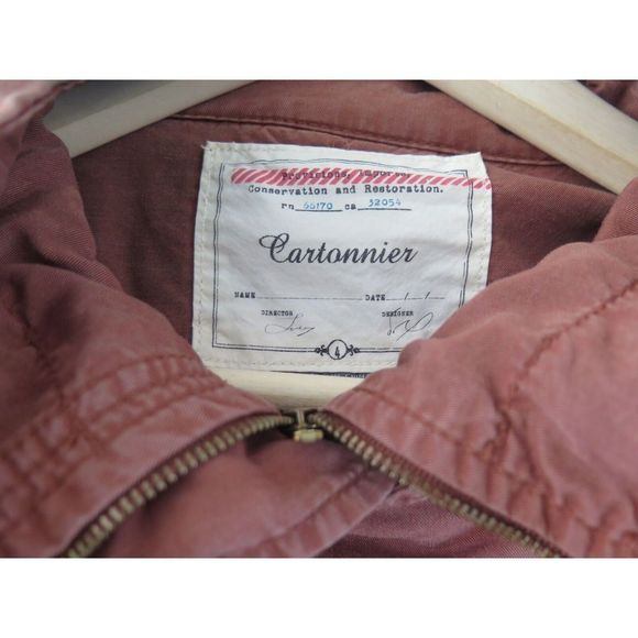 Cartonnier Anthropologie Women's Sz 4 Rust Brown Tencel Jacket Blazer - Picture 6 of 12